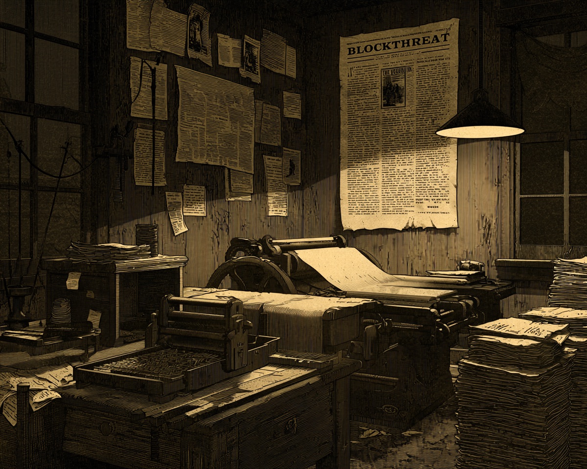 A man in a hat writing up the week's ledger by lamplight, surrounded by stacked files